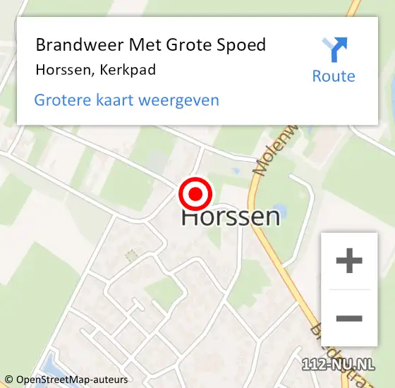 Locatie op kaart van de 112 melding: Brandweer Met Grote Spoed Naar Horssen, Kerkpad op 25 april 2015 17:03