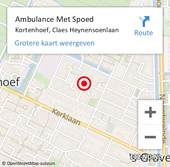 Locatie op kaart van de 112 melding: Ambulance Met Spoed Naar Kortenhoef, Claes Heynensoenlaan op 25 april 2015 17:37