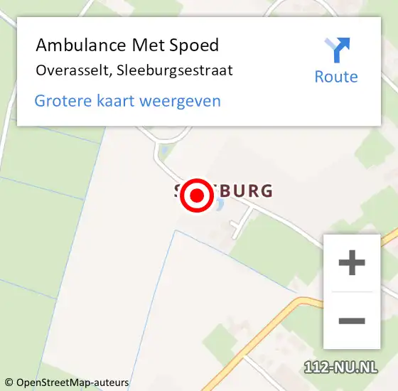 Locatie op kaart van de 112 melding: Ambulance Met Spoed Naar Overasselt, Sleeburgsestraat op 25 april 2015 17:53