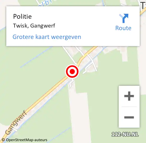 Locatie op kaart van de 112 melding: Politie Twisk, Gangwerf op 25 april 2015 18:29