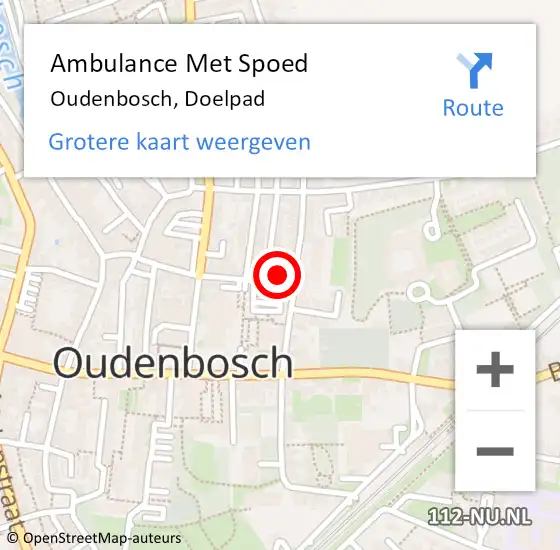 Locatie op kaart van de 112 melding: Ambulance Met Spoed Naar Oudenbosch, Doelpad op 25 april 2015 18:54