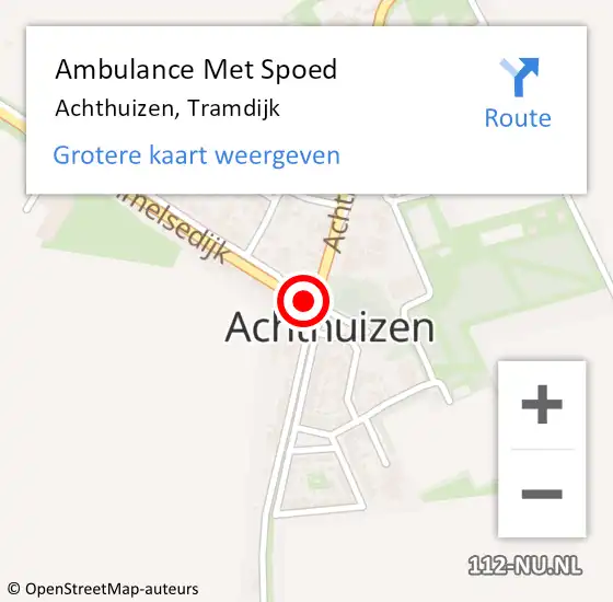 Locatie op kaart van de 112 melding: Ambulance Met Spoed Naar Achthuizen, Tramdijk op 25 april 2015 21:37