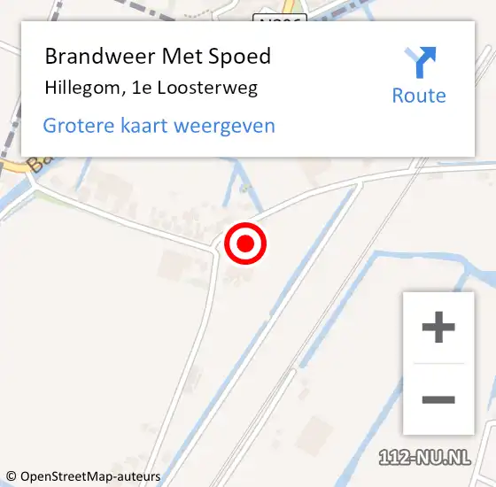 Locatie op kaart van de 112 melding: Brandweer Met Spoed Naar Hillegom, 1e Loosterweg op 25 april 2015 22:32