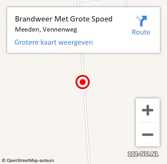 Locatie op kaart van de 112 melding: Brandweer Met Grote Spoed Naar Meeden, Vennenweg op 25 april 2015 22:49