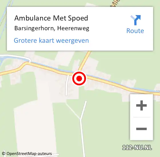 Locatie op kaart van de 112 melding: Ambulance Met Spoed Naar Barsingerhorn, Heerenweg op 25 april 2015 23:56