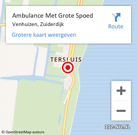 Locatie op kaart van de 112 melding: Ambulance Met Grote Spoed Naar Venhuizen, Zuiderdijk op 26 april 2015 00:19