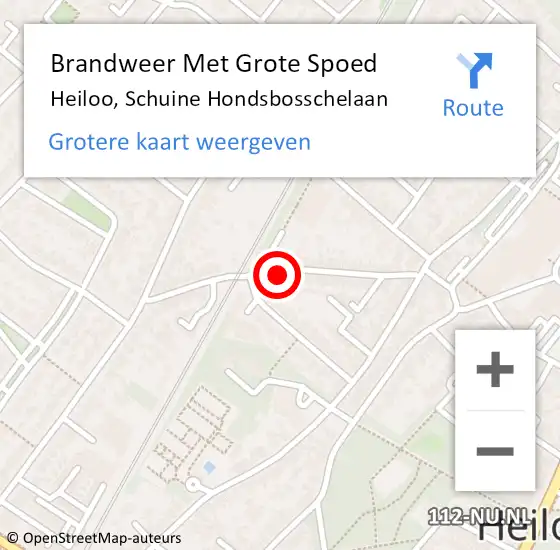 Locatie op kaart van de 112 melding: Brandweer Met Grote Spoed Naar Heiloo, Schuine Hondsbosschelaan op 26 april 2015 02:47