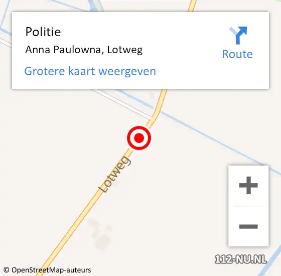 Locatie op kaart van de 112 melding: Politie Anna Paulowna, Lotweg op 26 april 2015 05:42