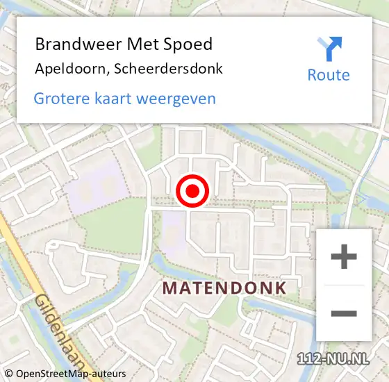 Locatie op kaart van de 112 melding: Brandweer Met Spoed Naar Apeldoorn, Scheerdersdonk op 26 april 2015 11:09