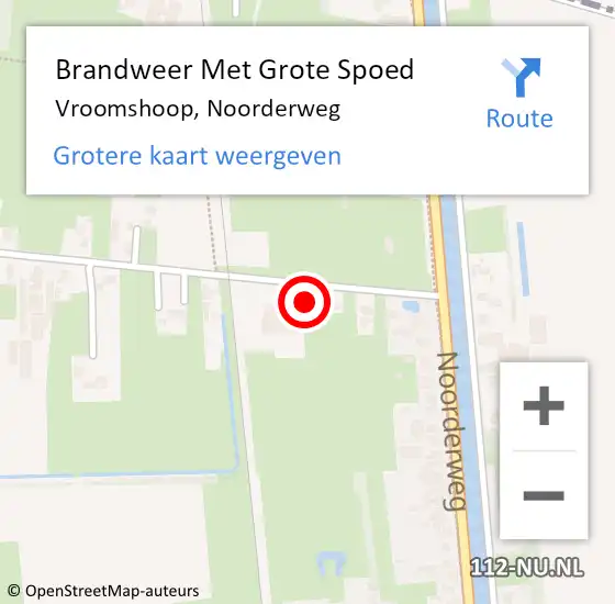 Locatie op kaart van de 112 melding: Brandweer Met Grote Spoed Naar Vroomshoop, Noorderweg op 26 april 2015 12:32