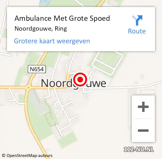 Locatie op kaart van de 112 melding: Ambulance Met Grote Spoed Naar Noordgouwe, Ring op 26 april 2015 14:27