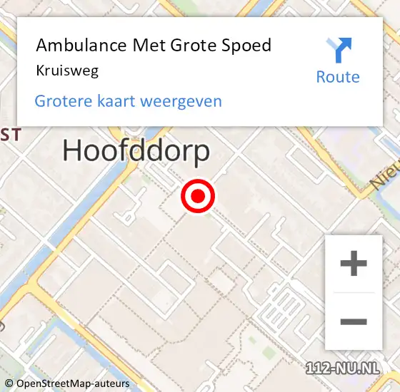 Locatie op kaart van de 112 melding: Ambulance Met Grote Spoed Naar Kruisweg op 26 april 2015 14:29