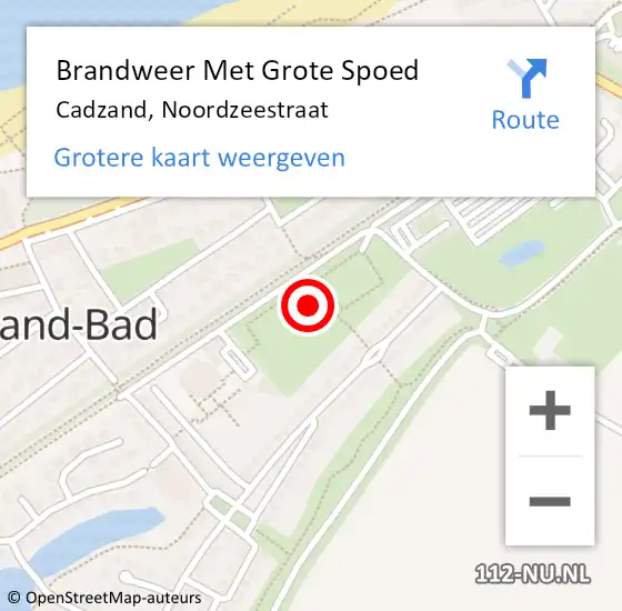 Locatie op kaart van de 112 melding: Brandweer Met Grote Spoed Naar Cadzand, Noordzeestraat op 6 november 2013 05:26