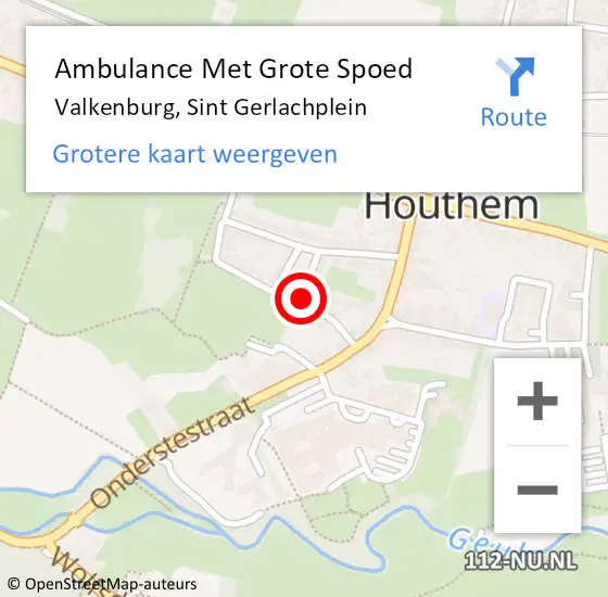 Locatie op kaart van de 112 melding: Ambulance Met Grote Spoed Naar Valkenburg, Sint Gerlachplein op 26 april 2015 15:08