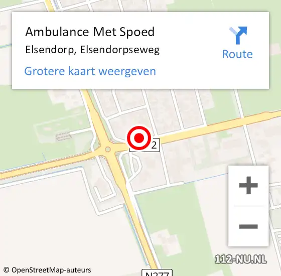 Locatie op kaart van de 112 melding: Ambulance Met Spoed Naar Elsendorp, Elsendorpseweg op 26 april 2015 15:19