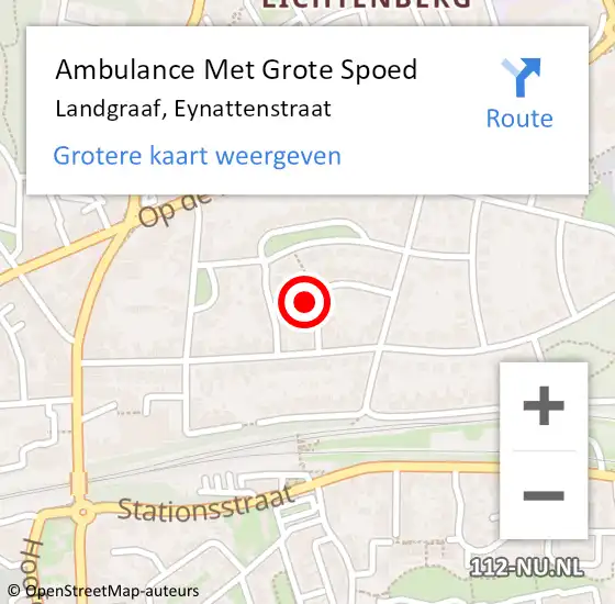 Locatie op kaart van de 112 melding: Ambulance Met Grote Spoed Naar Landgraaf, Eynattenstraat op 6 november 2013 06:18