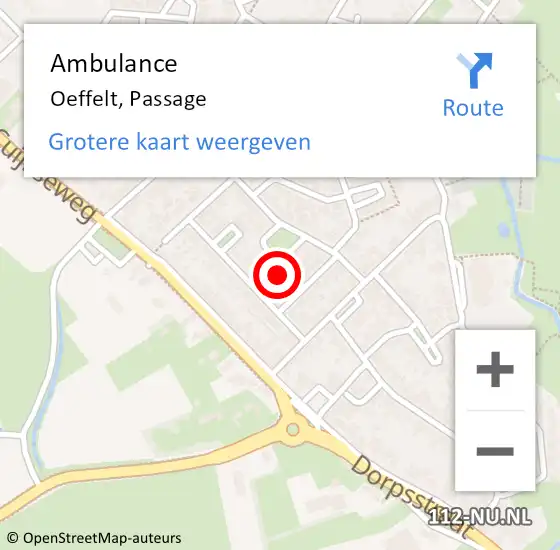 Locatie op kaart van de 112 melding: Ambulance Oeffelt, Passage op 26 april 2015 17:44