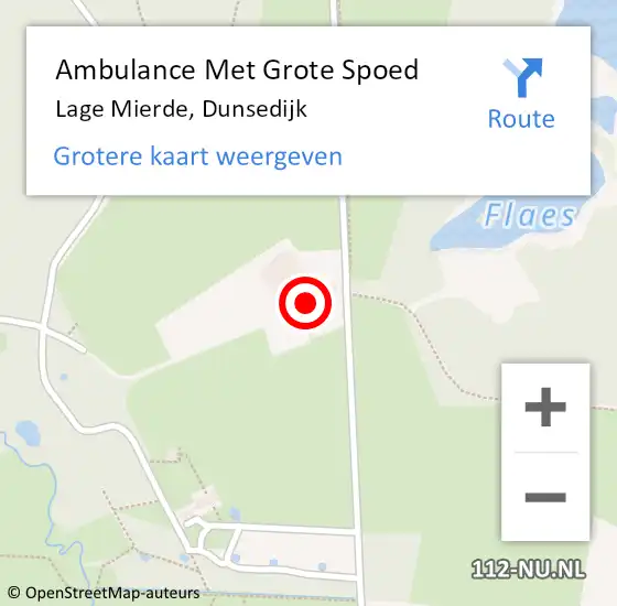 Locatie op kaart van de 112 melding: Ambulance Met Grote Spoed Naar Lage Mierde, Dunsedijk op 26 april 2015 21:28