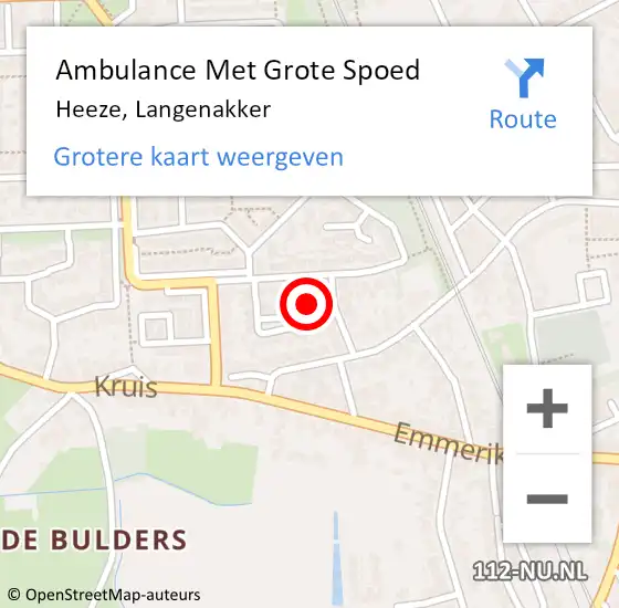 Locatie op kaart van de 112 melding: Ambulance Met Grote Spoed Naar Heeze, Langenakker op 26 april 2015 22:44