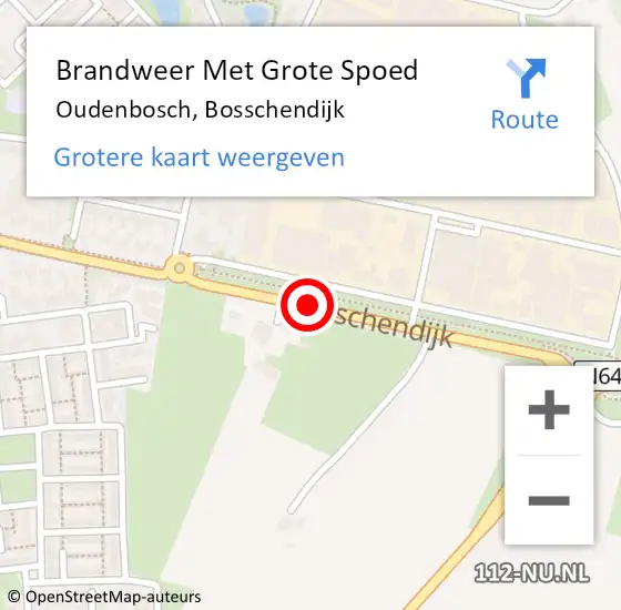 Locatie op kaart van de 112 melding: Brandweer Met Grote Spoed Naar Oudenbosch, Bosschendijk op 26 april 2015 23:17