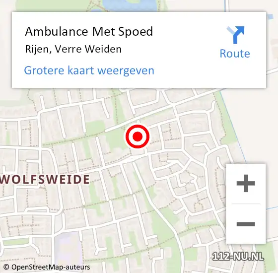 Locatie op kaart van de 112 melding: Ambulance Met Spoed Naar Rijen, Verre Weiden op 27 april 2015 02:13