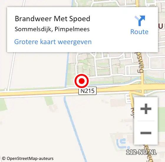 Locatie op kaart van de 112 melding: Brandweer Met Spoed Naar Sommelsdijk, Pimpelmees op 27 april 2015 04:48