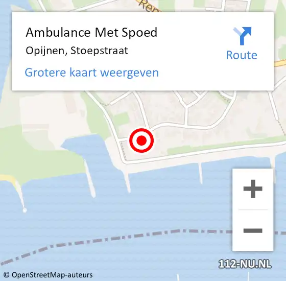 Locatie op kaart van de 112 melding: Ambulance Met Spoed Naar Opijnen, Stoepstraat op 27 april 2015 08:17