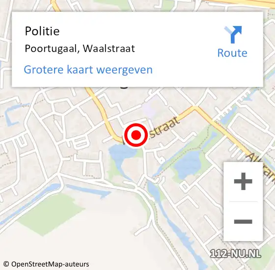 Locatie op kaart van de 112 melding: Politie Poortugaal, Waalstraat op 27 april 2015 10:30