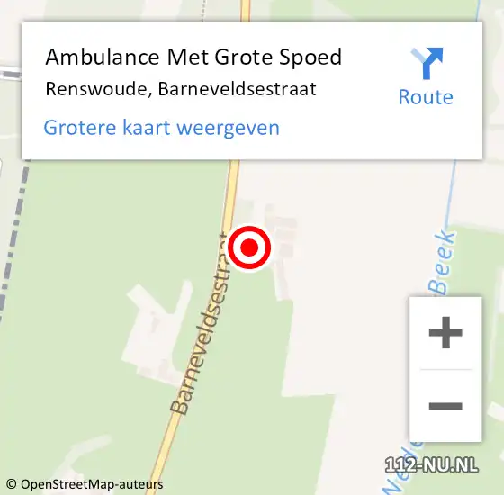 Locatie op kaart van de 112 melding: Ambulance Met Grote Spoed Naar Renswoude, Barneveldsestraat op 6 november 2013 08:24