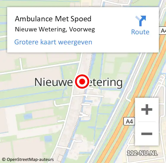 Locatie op kaart van de 112 melding: Ambulance Met Spoed Naar Nieuwe Wetering, Voorweg op 27 april 2015 12:48