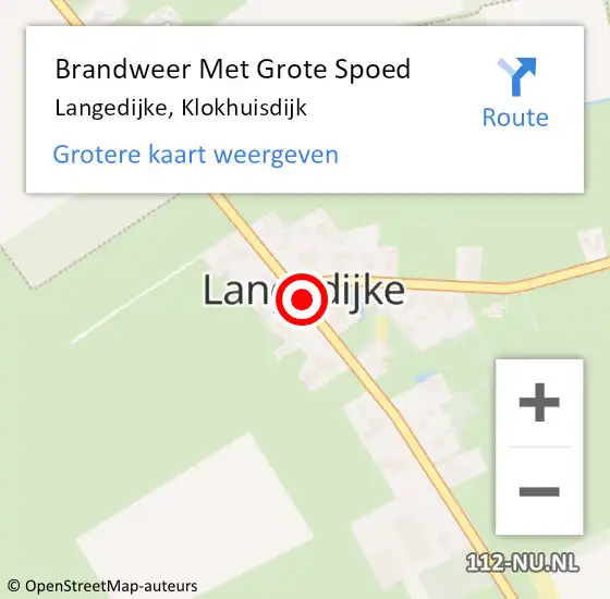Locatie op kaart van de 112 melding: Brandweer Met Grote Spoed Naar Langedijke, Klokhuisdijk op 27 april 2015 13:57