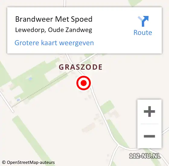 Locatie op kaart van de 112 melding: Brandweer Met Spoed Naar Lewedorp, Oude Zandweg op 27 april 2015 14:25