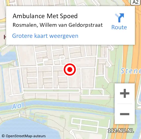 Locatie op kaart van de 112 melding: Ambulance Met Spoed Naar Rosmalen, Willem van Geldorpstraat op 27 april 2015 14:26