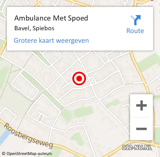 Locatie op kaart van de 112 melding: Ambulance Met Spoed Naar Bavel, Spiebos op 27 april 2015 15:22