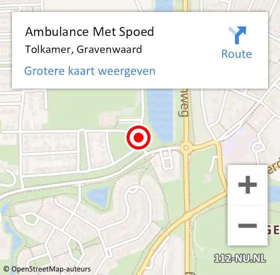 Locatie op kaart van de 112 melding: Ambulance Met Spoed Naar Tolkamer, Gravenwaard op 27 april 2015 16:19