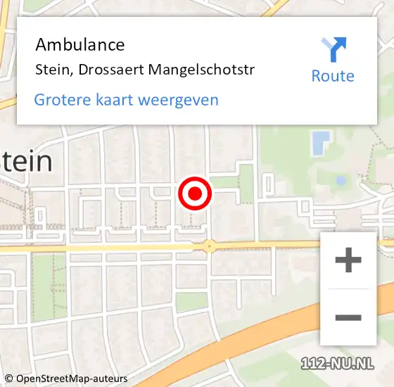 Locatie op kaart van de 112 melding: Ambulance Stein, Drossaert Mangelschotstr op 6 november 2013 09:10