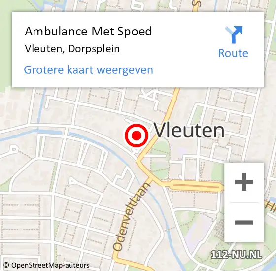 Locatie op kaart van de 112 melding: Ambulance Met Spoed Naar Vleuten, Dorpsplein op 27 april 2015 19:01