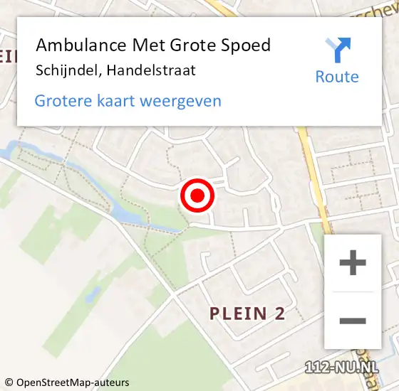 Locatie op kaart van de 112 melding: Ambulance Met Grote Spoed Naar Schijndel, Handelstraat op 6 november 2013 09:20