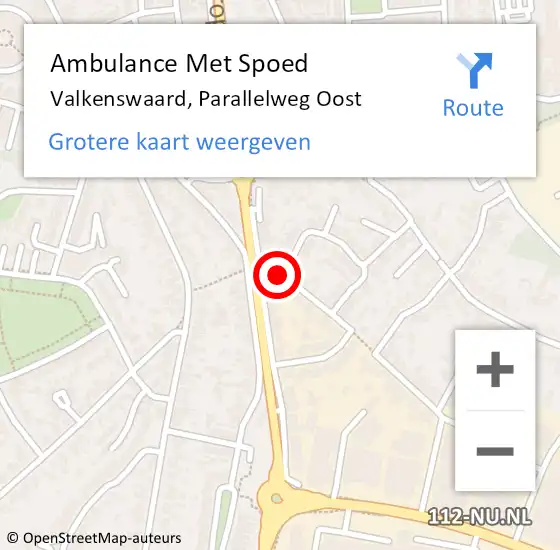 Locatie op kaart van de 112 melding: Ambulance Met Spoed Naar Valkenswaard, Parallelweg Oost op 27 april 2015 23:11