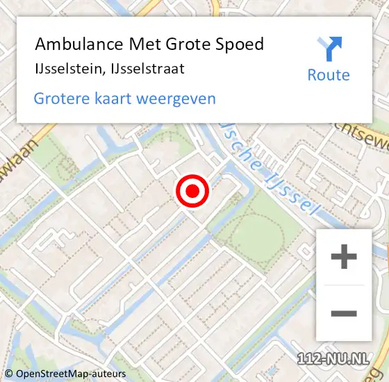 Locatie op kaart van de 112 melding: Ambulance Met Grote Spoed Naar IJsselstein, IJsselstraat op 28 april 2015 01:26