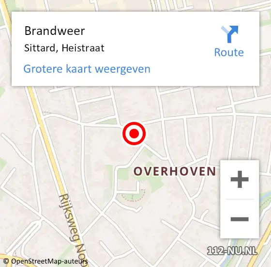 Locatie op kaart van de 112 melding: Brandweer Sittard, Heistraat op 28 april 2015 05:24