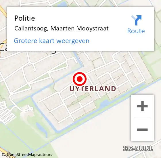Locatie op kaart van de 112 melding: Politie Callantsoog, Maarten Mooystraat op 28 april 2015 06:39