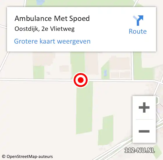Locatie op kaart van de 112 melding: Ambulance Met Spoed Naar Oostdijk, 2e Vlietweg op 28 april 2015 09:36