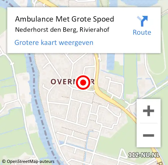 Locatie op kaart van de 112 melding: Ambulance Met Grote Spoed Naar Nederhorst den Berg, Rivierahof op 28 april 2015 10:29