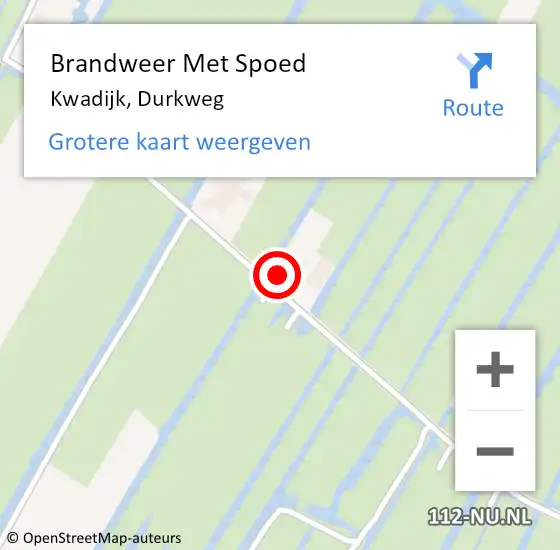 Locatie op kaart van de 112 melding: Brandweer Met Spoed Naar Kwadijk, Durkweg op 28 april 2015 11:26