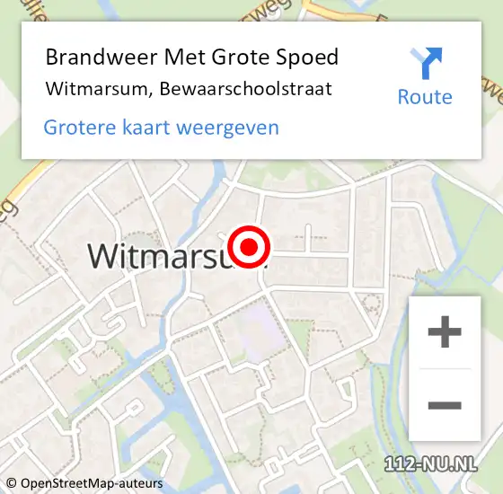 Locatie op kaart van de 112 melding: Brandweer Met Grote Spoed Naar Witmarsum, Bewaarschoolstraat op 28 april 2015 14:38