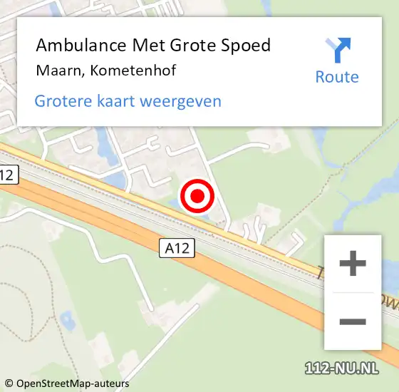 Locatie op kaart van de 112 melding: Ambulance Met Grote Spoed Naar Maarn, Kometenhof op 28 april 2015 17:38