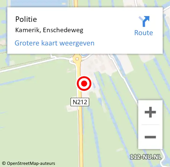 Locatie op kaart van de 112 melding: Politie Kamerik, Enschedeweg op 28 april 2015 17:50