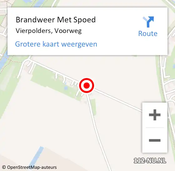 Locatie op kaart van de 112 melding: Brandweer Met Spoed Naar Vierpolders, Voorweg op 28 april 2015 18:42