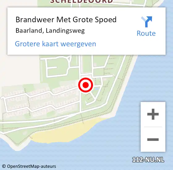 Locatie op kaart van de 112 melding: Brandweer Met Grote Spoed Naar Baarland, Landingsweg op 28 april 2015 21:55